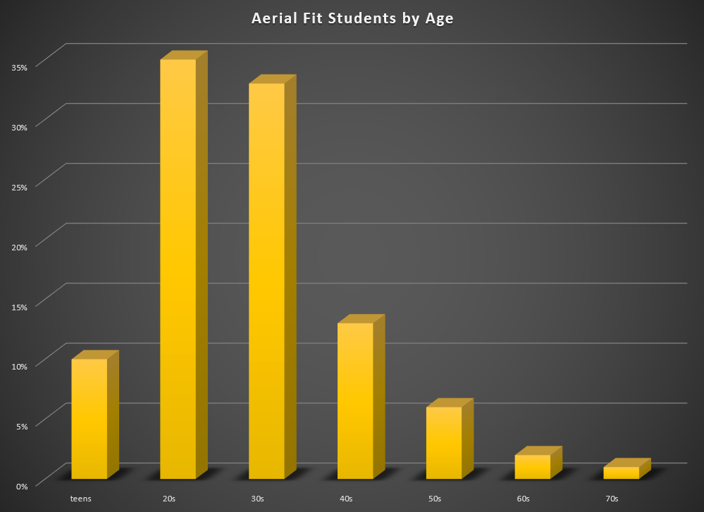 Aerial Fit students are varied by age